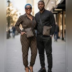 Fendi Vintage Brown Monogram Messenger Bag UNISEX COA